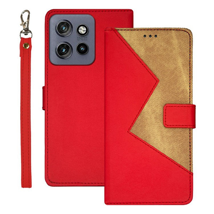 IDEWEI For Motorola Edge 50 Neo 5G / Moto S50 5G / Thinkphone 25 5G Case Card Slots Splicing Color Leather Phone Cover - Red