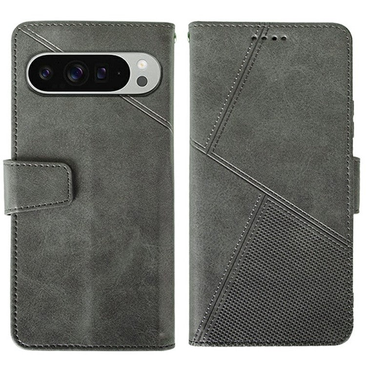 IDEWEI For Google Pixel 9 Pro XL Wallet Phone Case Calf Texture Stand Leather Cover - Grey