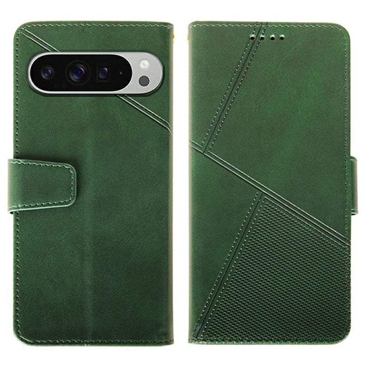 IDEWEI For Google Pixel 9 Pro XL Wallet Phone Case Calf Texture Stand Leather Cover - Green