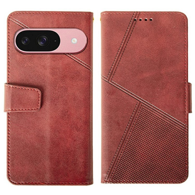 IDEWEI For Google Pixel 9 / 9 Pro Wallet Phone Case Calf Texture Stand Leather Cover - Red