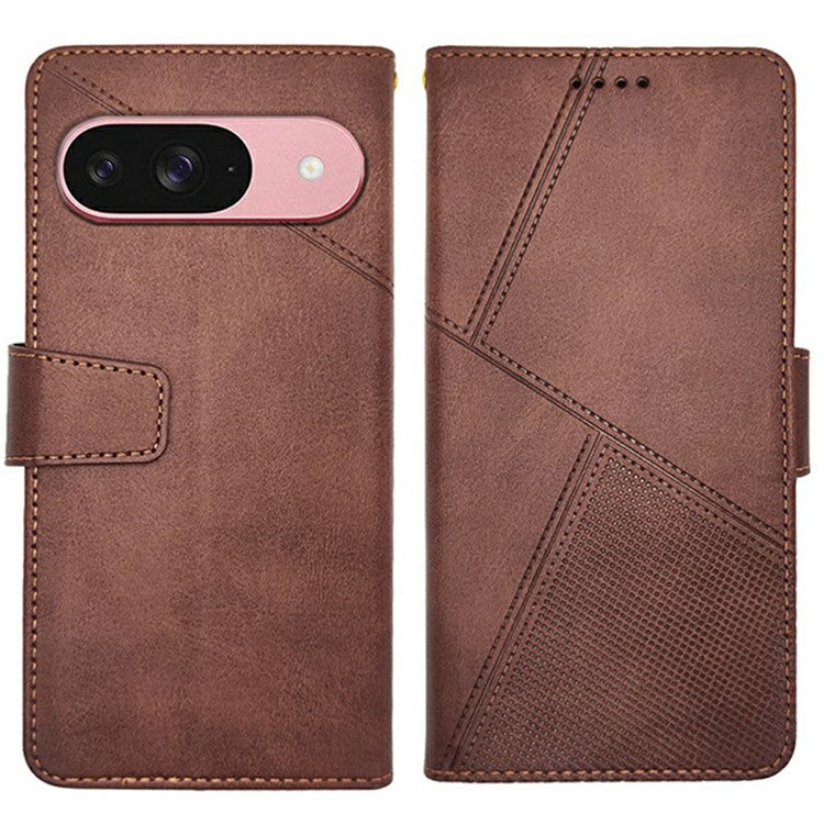 IDEWEI For Google Pixel 9 / 9 Pro Wallet Phone Case Calf Texture Stand Leather Cover - Brown