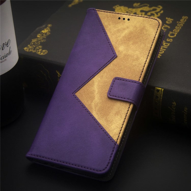 IDEWEI For Google Pixel 9 / 9 Pro Case Card Slots Splicing Color Leather Phone Cover - Purple