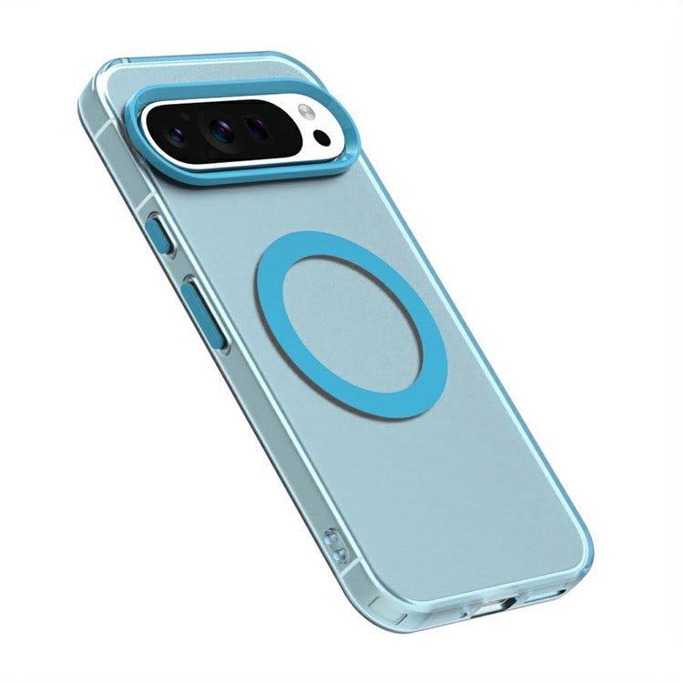 Candy Series For Google Pixel 9 / 9 Pro Case Compatible with MagSafe PC+TPU+PET Anti-Drop Phone Cover - Blue