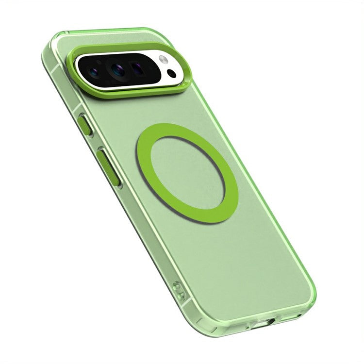 Candy Series For Google Pixel 9 / 9 Pro Case Compatible with MagSafe PC+TPU+PET Anti-Drop Phone Cover - Green