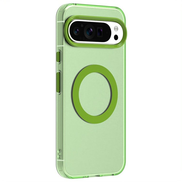 Candy Series For Google Pixel 9 / 9 Pro Case Compatible with MagSafe PC+TPU+PET Anti-Drop Phone Cover - Green