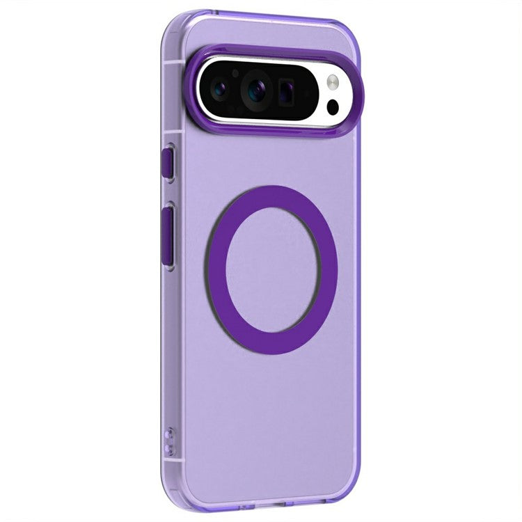 Candy Series For Google Pixel 9 / 9 Pro Case Compatible with MagSafe PC+TPU+PET Anti-Drop Phone Cover - Purple