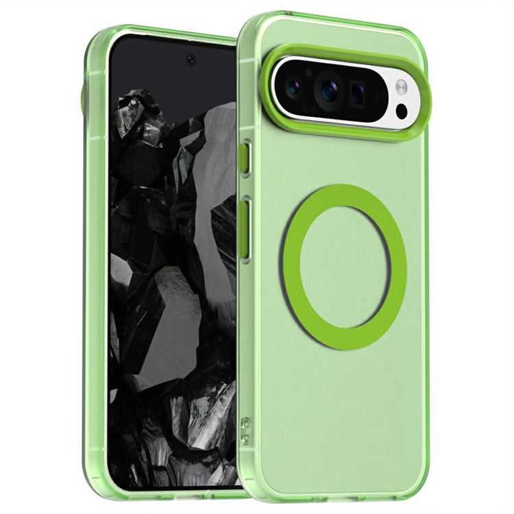Candy Series For Google Pixel 9 Pro XL Case Compatible with MagSafe PC+TPU+PET Anti-Drop Phone Cover - Green