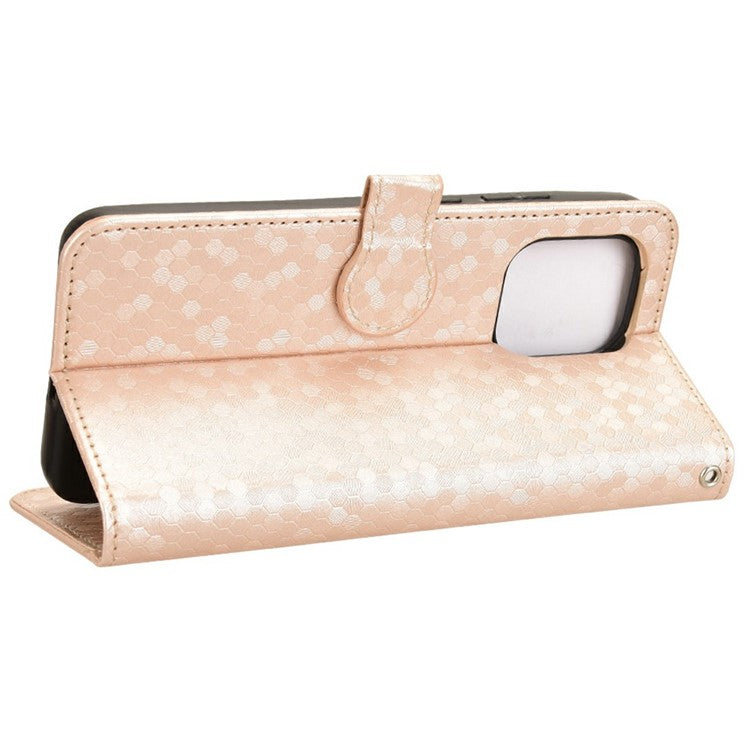 For Motorola Edge 50 Neo 5G / Moto S50 5G / Thinkphone 25 5G Wallet Case Dot Pattern Imprint PU Leather Phone Cover - Rose Gold