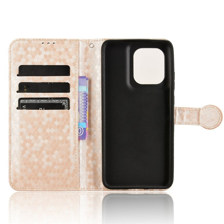 For Motorola Edge 50 Neo 5G / Moto S50 5G / Thinkphone 25 5G Wallet Case Dot Pattern Imprint PU Leather Phone Cover - Rose Gold