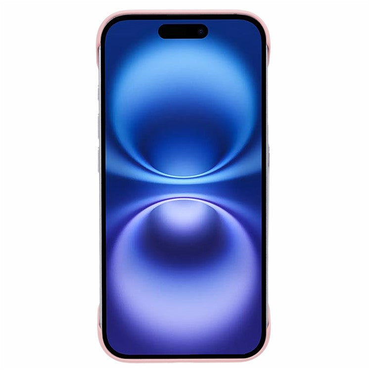 For iPhone 16 Case Hard PC Skin-Touch Phone Cover Frameless Breathable Cooling - Pink