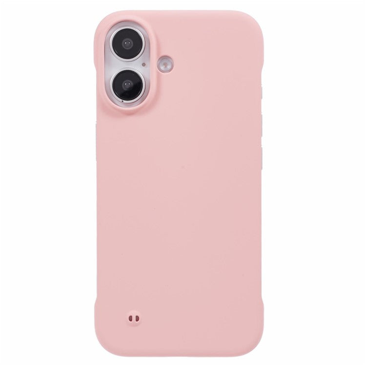 For iPhone 16 Case Hard PC Skin-Touch Phone Cover Frameless Breathable Cooling - Pink