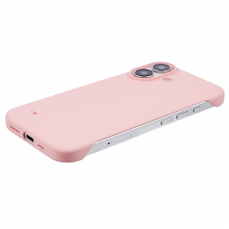 For iPhone 16 Case Hard PC Skin-Touch Phone Cover Frameless Breathable Cooling - Pink