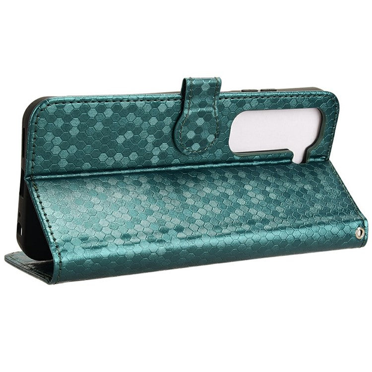 For Infinix Hot 50 5G Wallet Case Dot Pattern Imprint PU Leather Phone Cover - Green