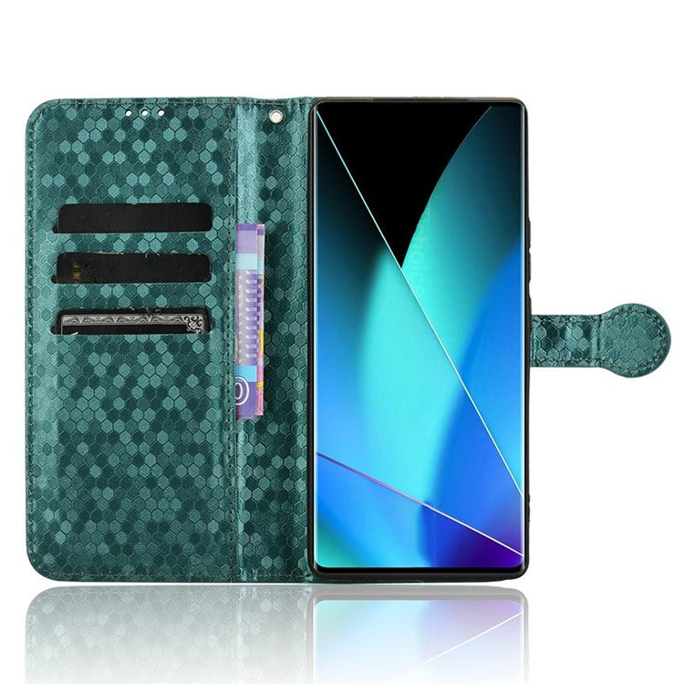 For Infinix Zero 40 4G X6860 Wallet Case Dot Pattern Imprint PU Leather Phone Cover - Green