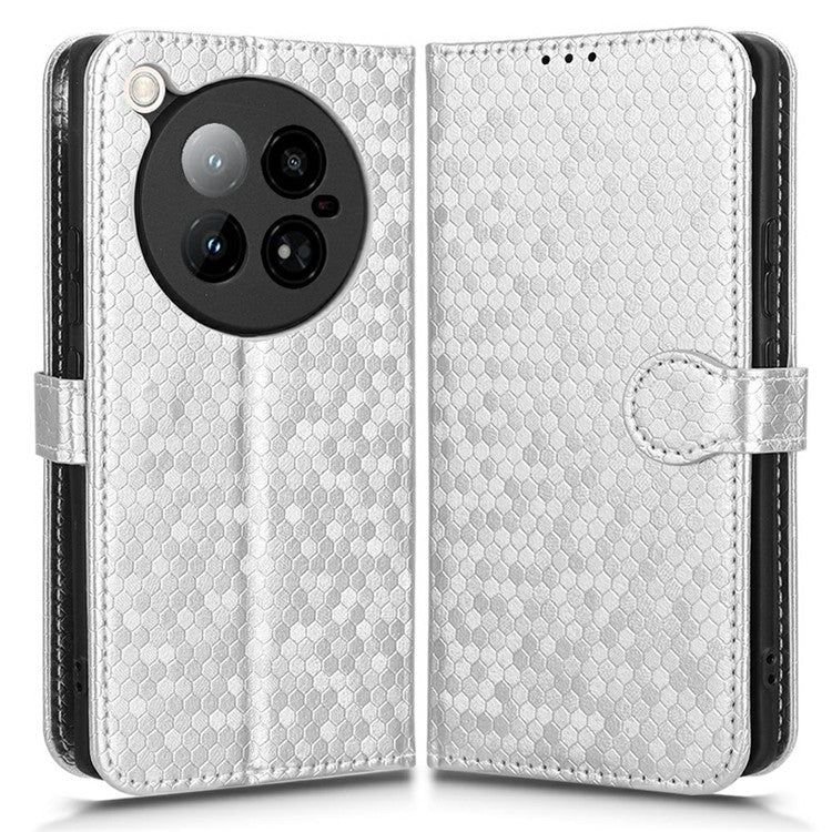 For Infinix Zero 40 4G X6860 Wallet Case Dot Pattern Imprint PU Leather Phone Cover - Silver