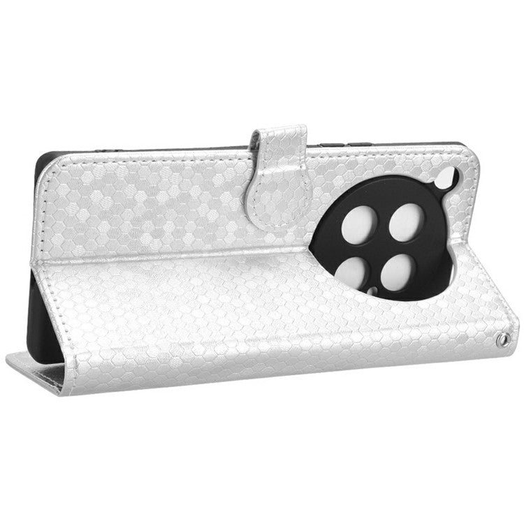 For Infinix Zero 40 4G X6860 Wallet Case Dot Pattern Imprint PU Leather Phone Cover - Silver