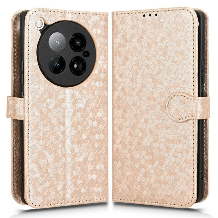 For Infinix Zero 40 4G X6860 Wallet Case Dot Pattern Imprint PU Leather Phone Cover - Rose Gold