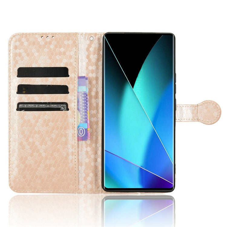 For Infinix Zero 40 4G X6860 Wallet Case Dot Pattern Imprint PU Leather Phone Cover - Rose Gold