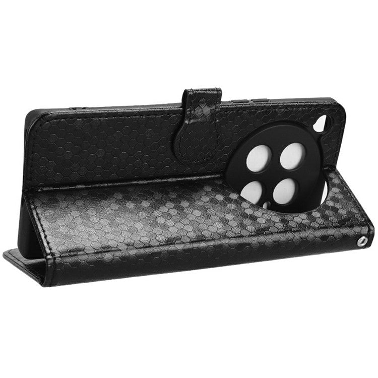 For Infinix Zero 40 4G X6860 Wallet Case Dot Pattern Imprint PU Leather Phone Cover - Black