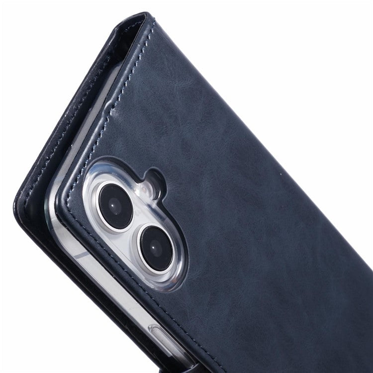 MERCURY GOOSPERY Blue Moon For iPhone 16 Case Stand Full Protection Leather Phone Cover - Dark Blue