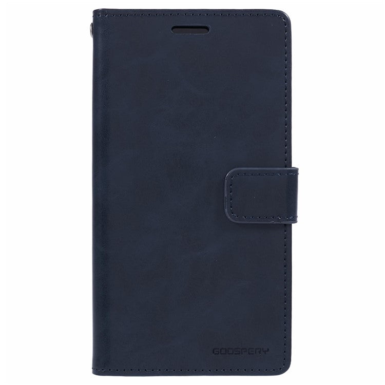 MERCURY GOOSPERY Blue Moon For iPhone 16 Case Stand Full Protection Leather Phone Cover - Dark Blue