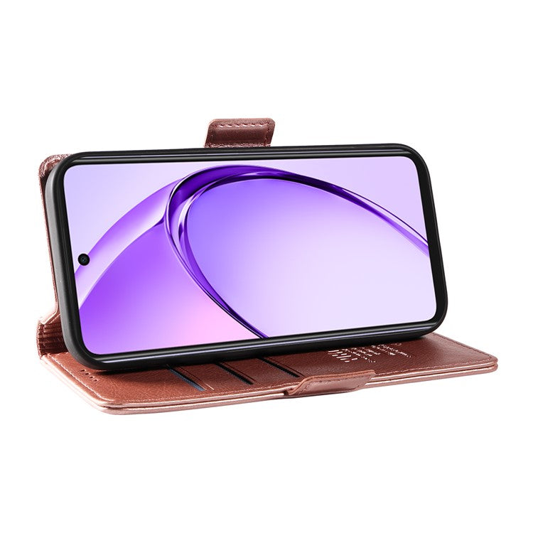 YIKATU YK-007 For Oppo A3x 4G / 5G (India) / A3 4G / 5G / A60 5G / A40 4G / A40M 4G Case Side Buckle PU Leather Phone Cover Litchi Texture - Rose Gold