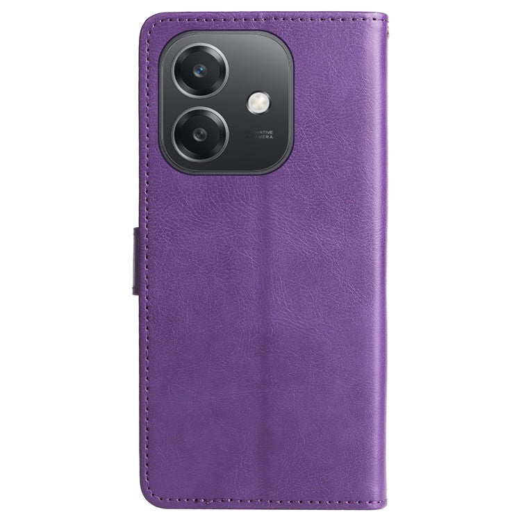 KT Leather Series-2 for Oppo A3x 4G / 5G (India) / A3 4G / 5G / A60 5G / A40 4G / A40M 4G Case Solid Color Leather Phone Cover Wallet Stand - Purple