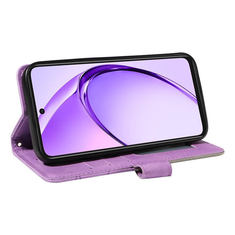 KT Leather Series-1 For Oppo A3x 4G / 5G (India) / A3 4G / 5G / A60 5G / A40 4G / A40M 4G Leather Case Color Splicing Phone Cover Wallet Stand - Light Purple