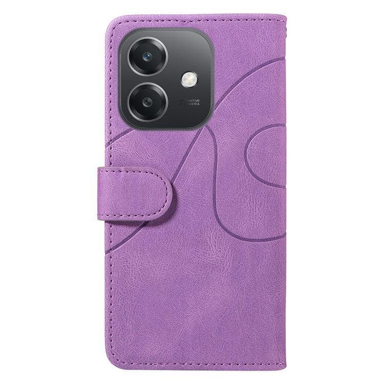 KT Leather Series-1 For Oppo A3x 4G / 5G (India) / A3 4G / 5G / A60 5G / A40 4G / A40M 4G Leather Case Color Splicing Phone Cover Wallet Stand - Light Purple