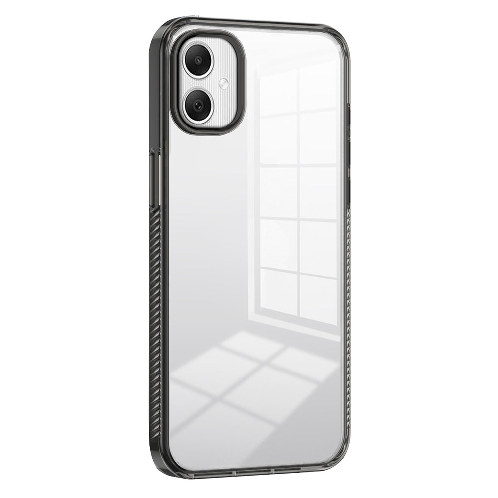 For Samsung Galaxy A06 Clear Phone Case TPU+PC Anti-Slip Drop-Proof Back Cover - Black
