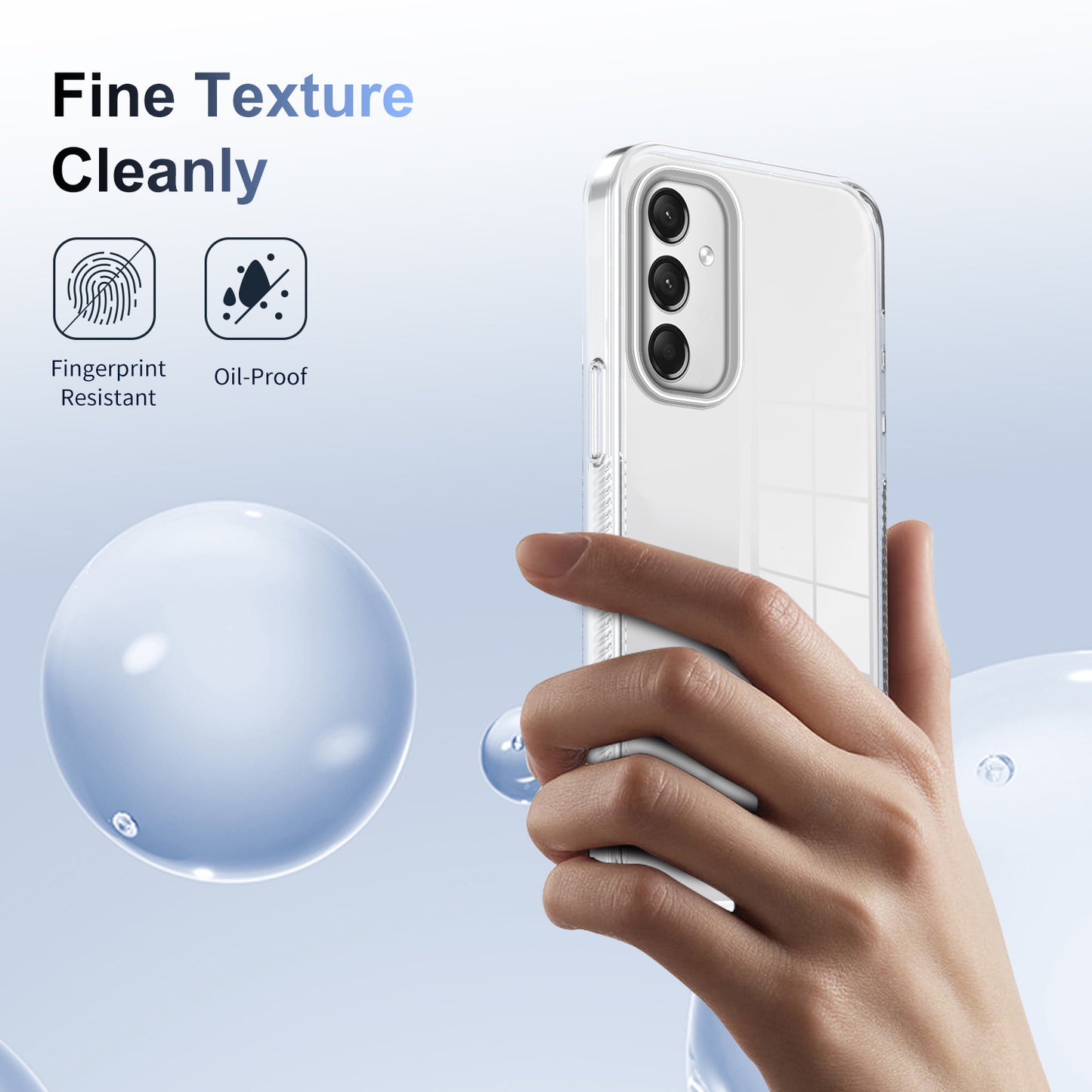 For Samsung Galaxy A16 5G / A16 4G Clear Phone Case TPU+PC Anti-Slip Drop-Proof Back Cover - Transparent