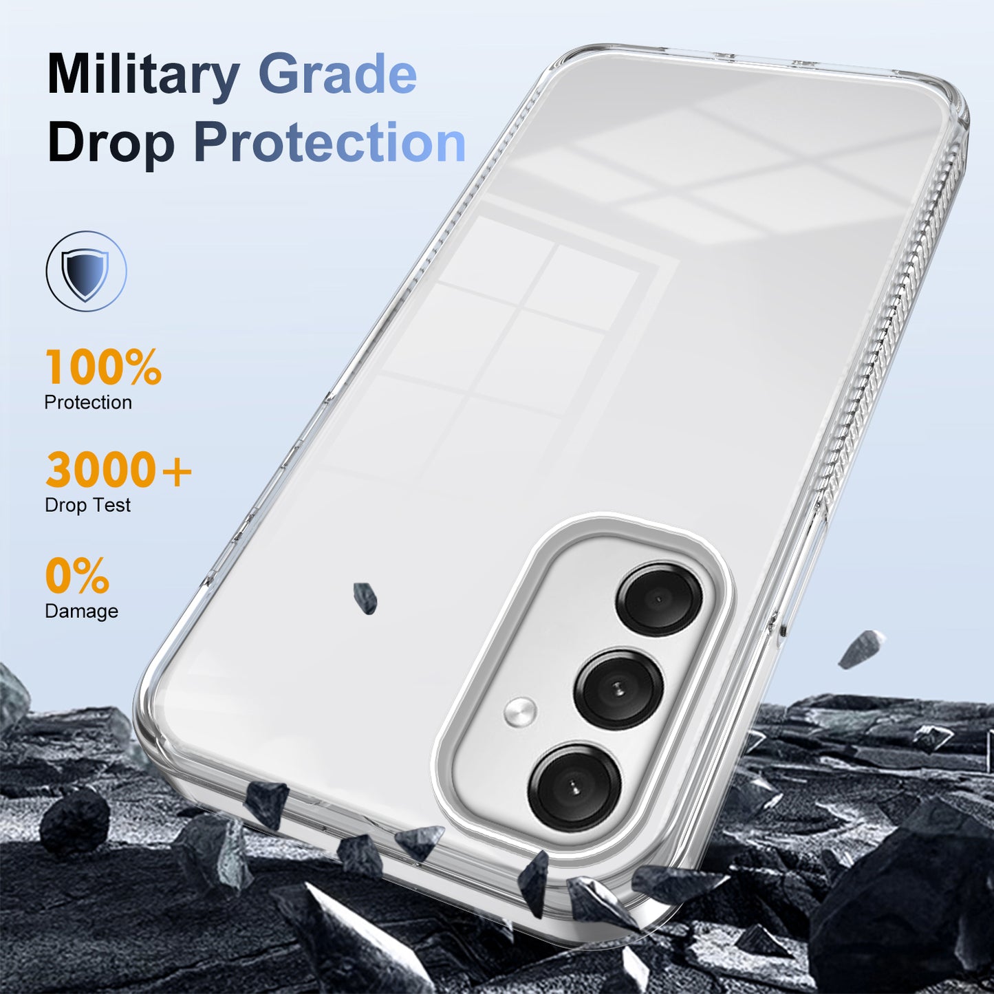 For Samsung Galaxy A16 5G / A16 4G Clear Phone Case TPU+PC Anti-Slip Drop-Proof Back Cover - Transparent