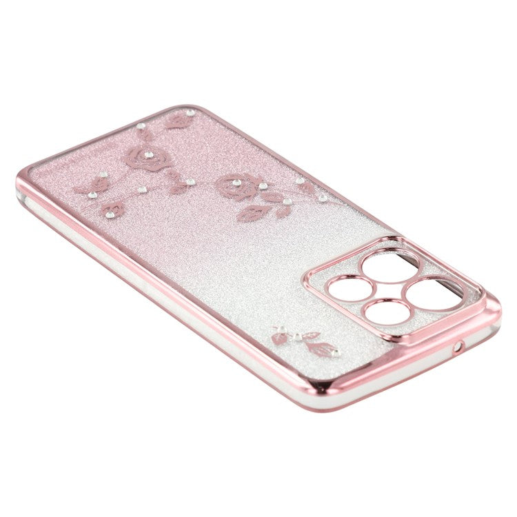 KADEM For Motorola Edge 50 Neo 5G / Moto S50 5G / Thinkphone 25 5G Case Flower TPU Flexible Gradient Phone Cover - Rose Gold