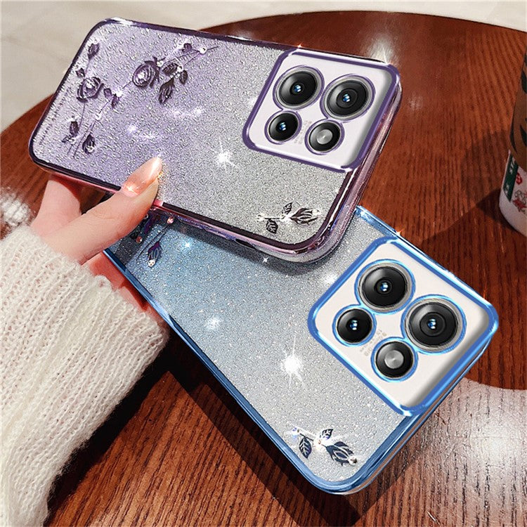 KADEM For Motorola Edge 50 Neo 5G / Moto S50 5G / Thinkphone 25 5G Case Flower TPU Flexible Gradient Phone Cover - Purple