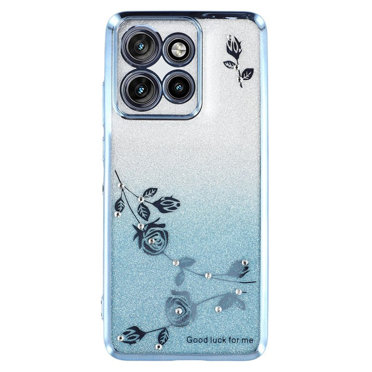 KADEM For Motorola Edge 50 Neo 5G / Moto S50 5G / Thinkphone 25 5G Case Flower TPU Flexible Gradient Phone Cover - Blue