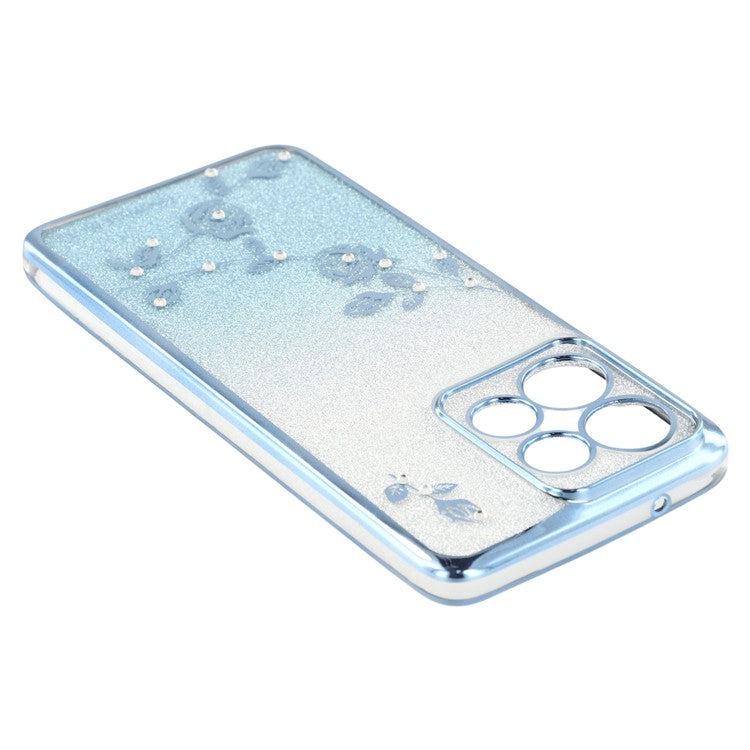 KADEM For Motorola Edge 50 Neo 5G / Moto S50 5G / Thinkphone 25 5G Case Flower TPU Flexible Gradient Phone Cover - Blue