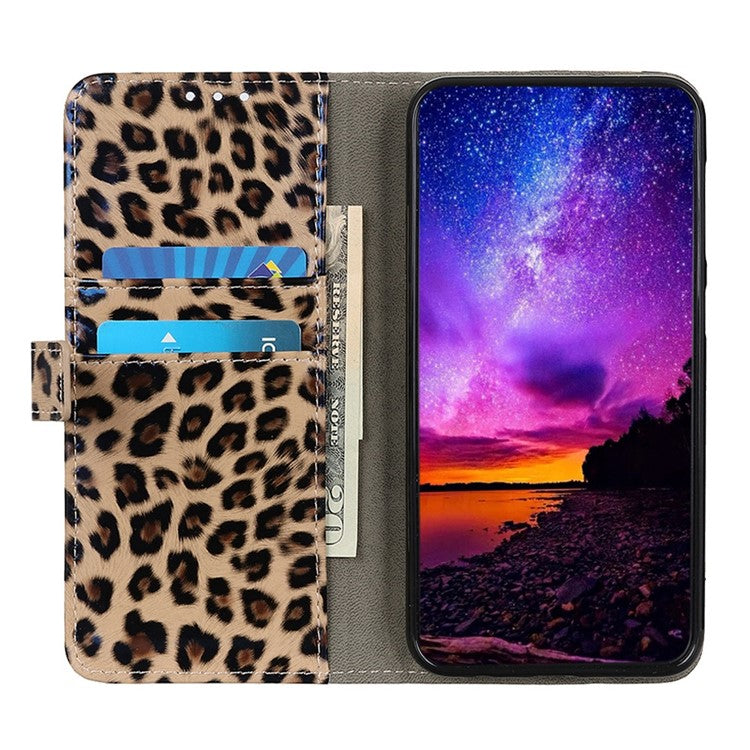 For Motorola Edge 30 Neo 5G Leopard Pattern Flip Folio Book Stand PU Leather Wallet Phone Case