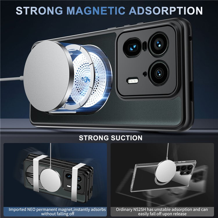 For Motorola Moto X50 Ultra 5G / Edge 50 Ultra 5G Magnetic Case Heat Dissipation Aromatherapy Kickstand Silicone+PC Phone Cover - Black