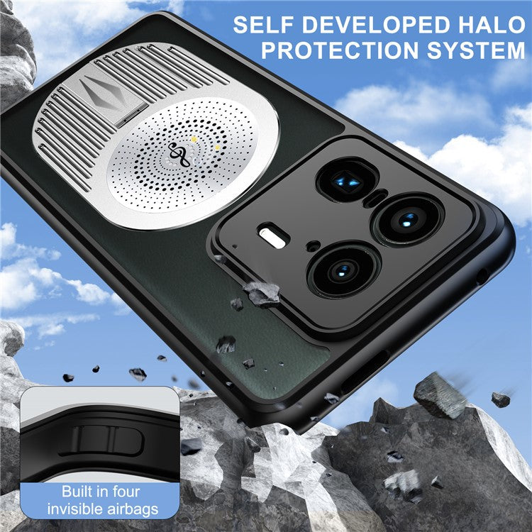 For Motorola Moto X50 Ultra 5G / Edge 50 Ultra 5G Magnetic Case Heat Dissipation Aromatherapy Kickstand Silicone+PC Phone Cover - Silver