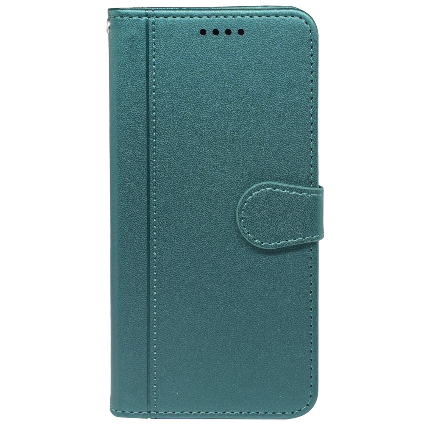 For Samsung Galaxy A16 5G / A16 4G Wallet Case Magnetic Snap Leather Phone Cover with Strap - Green