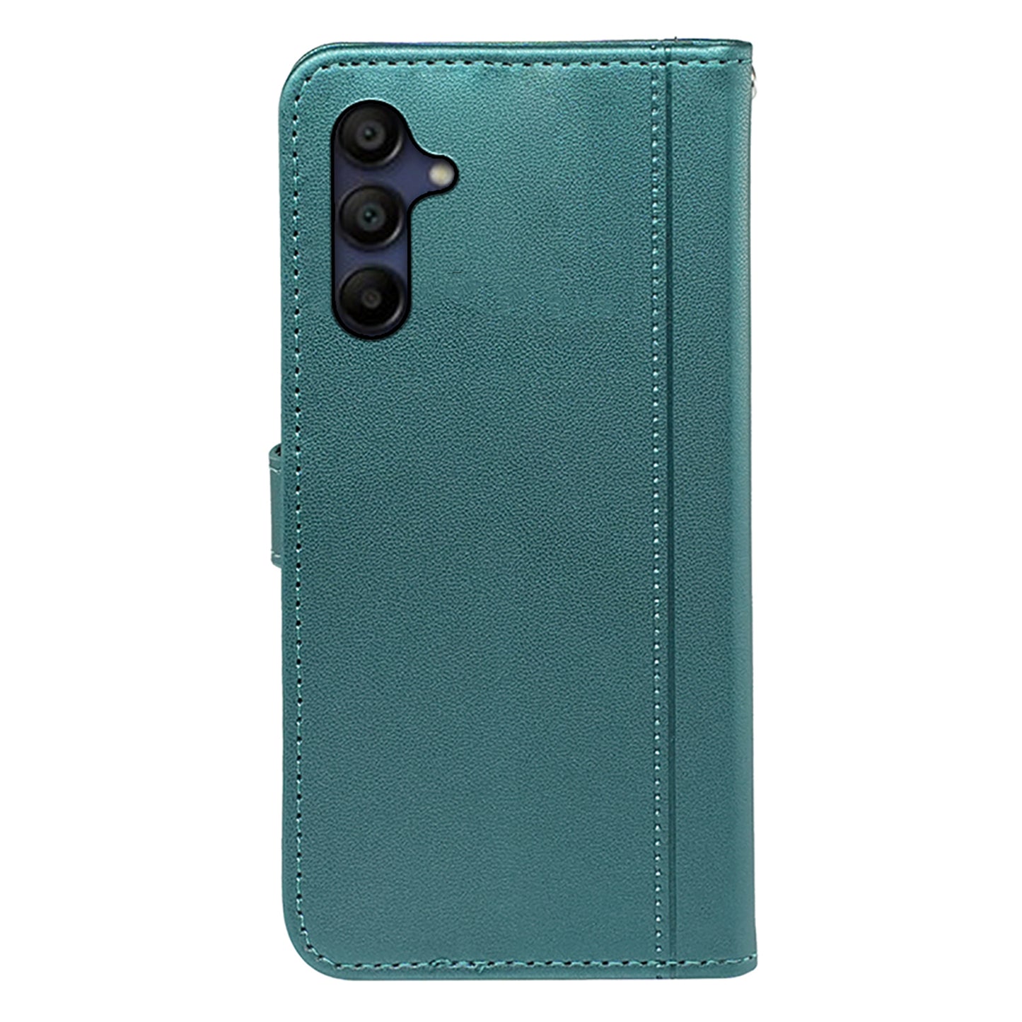For Samsung Galaxy A16 5G / A16 4G Wallet Case Magnetic Snap Leather Phone Cover with Strap - Green