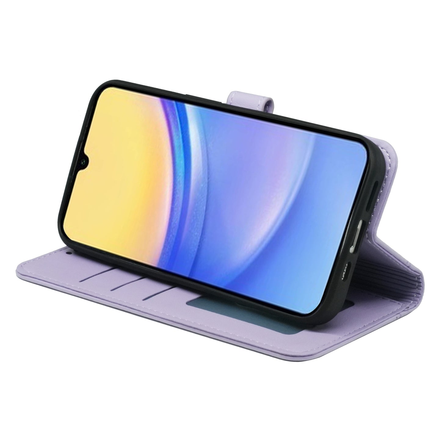 For Samsung Galaxy A16 5G / A16 4G Wallet Case Magnetic Snap Leather Phone Cover with Strap - Purple