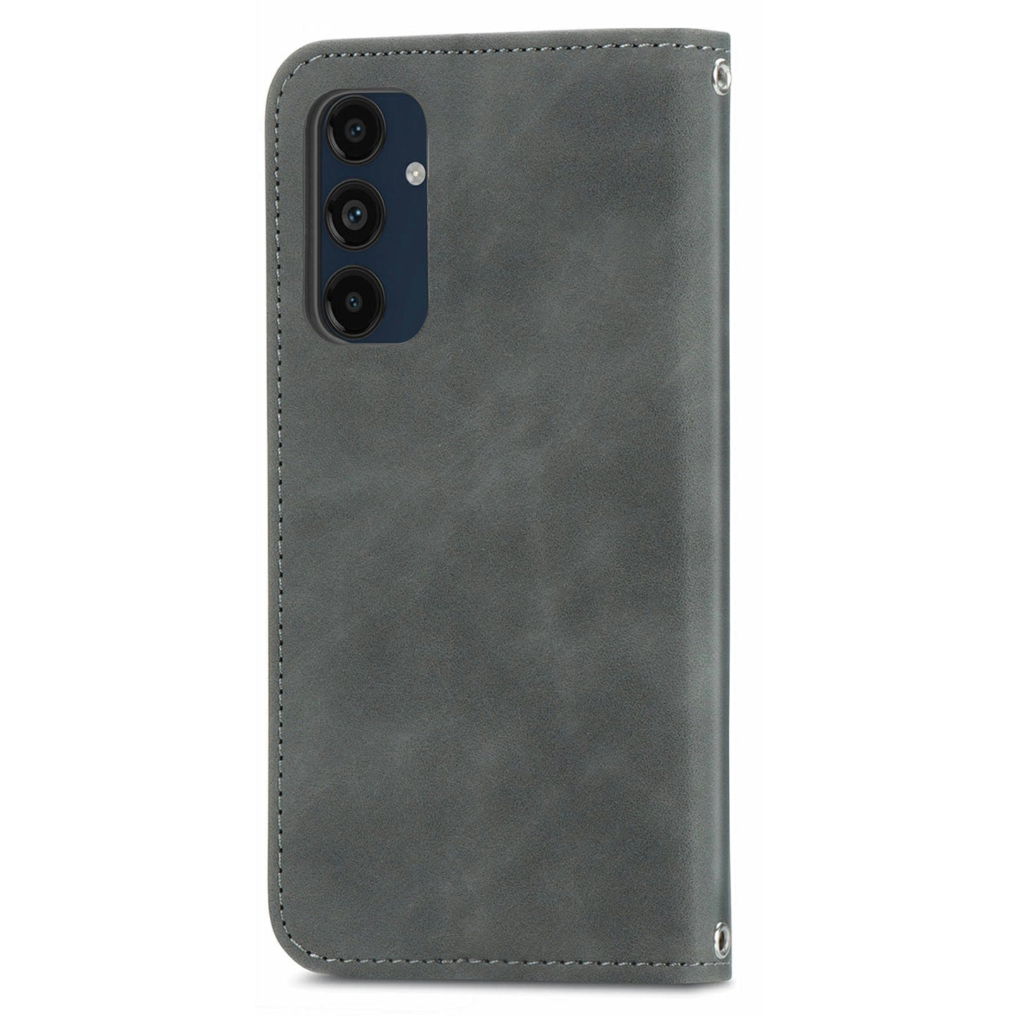 For Samsung Galaxy A16 5G / A16 4G Case Skin Touch Feeling Leather Card Holder Phone Cover Magnetic Absorption - Grey