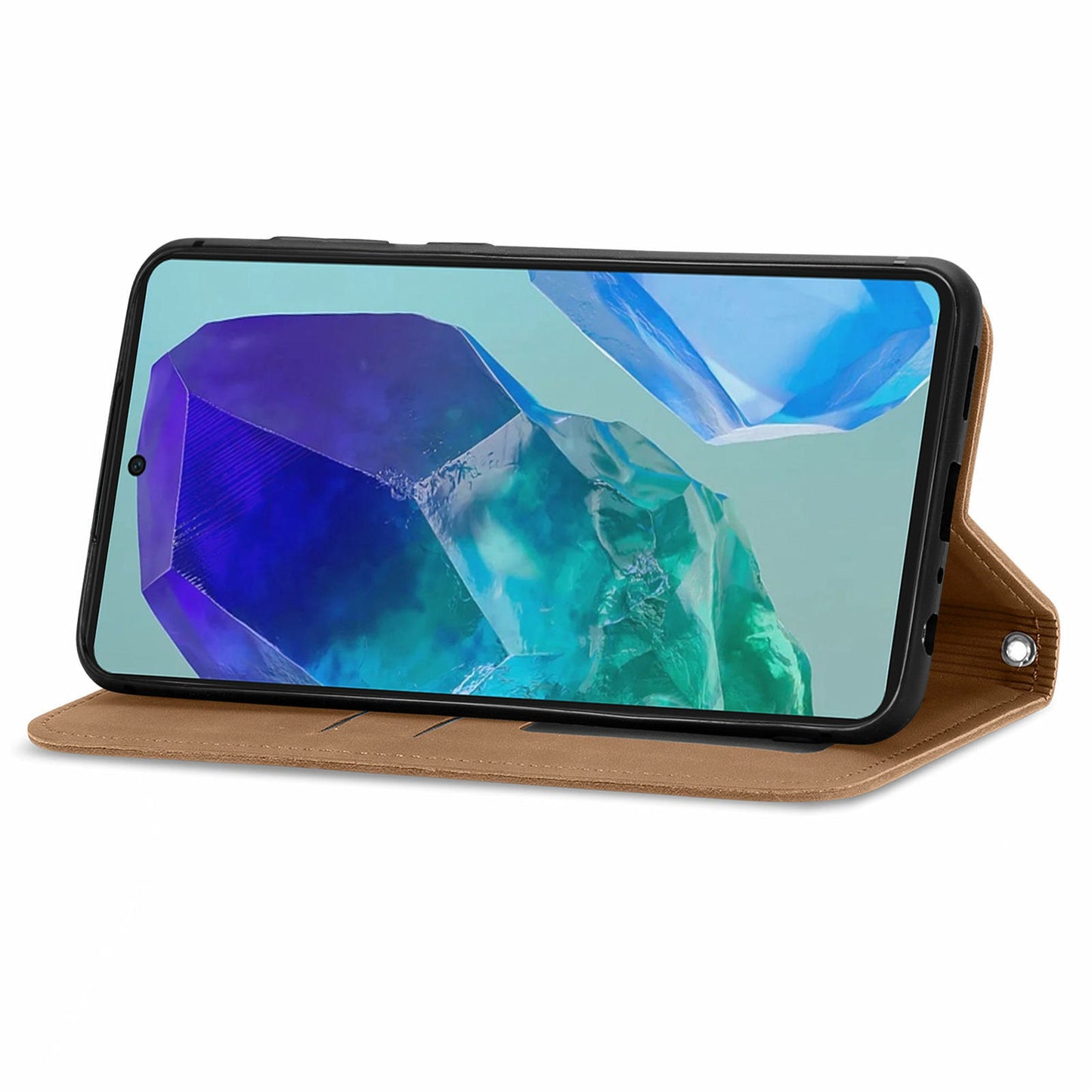 For Samsung Galaxy A16 5G / A16 4G Case Skin Touch Feeling Leather Card Holder Phone Cover Magnetic Absorption - Brown