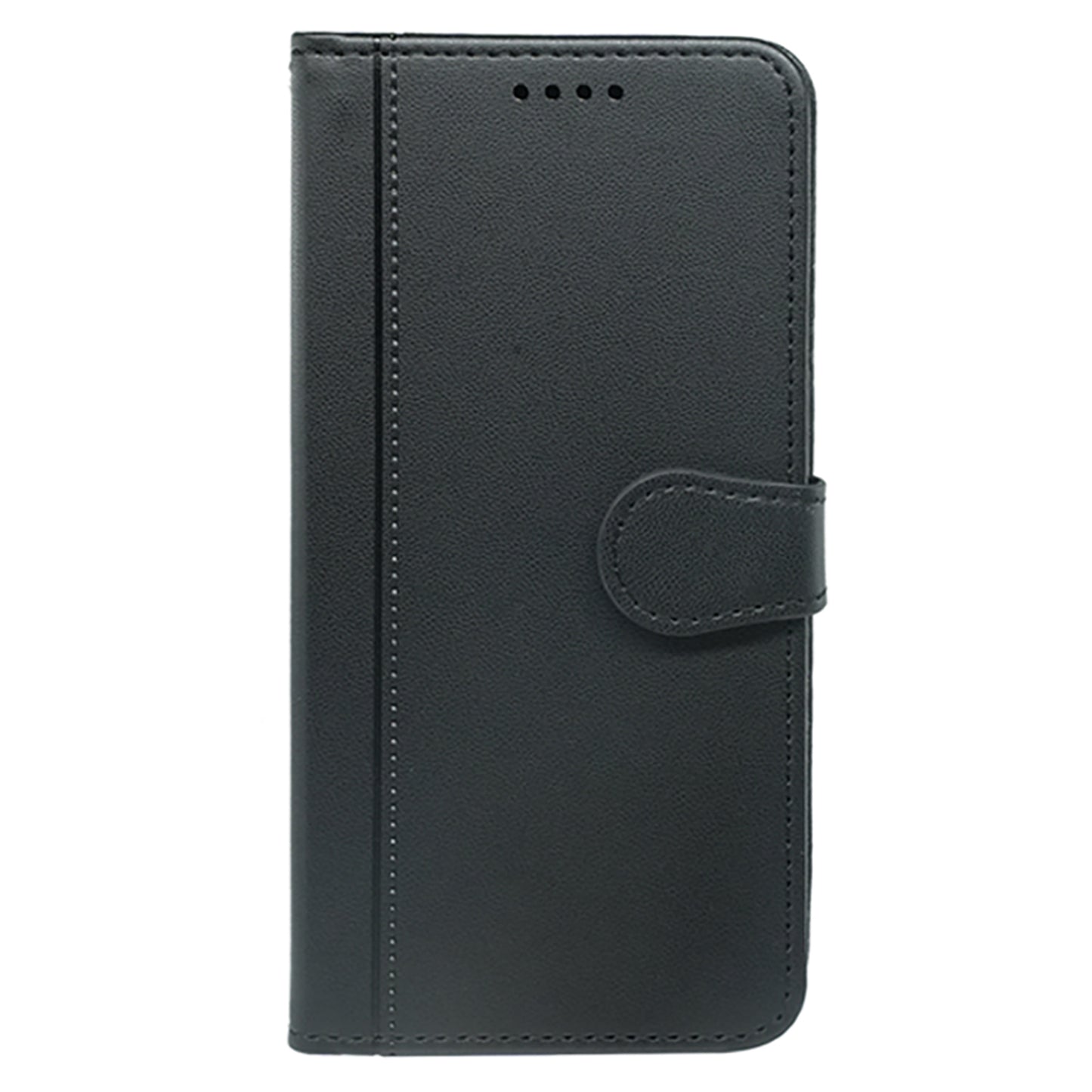 For Samsung Galaxy A06 Wallet Case Magnetic Snap Leather Phone Cover with Strap - Black