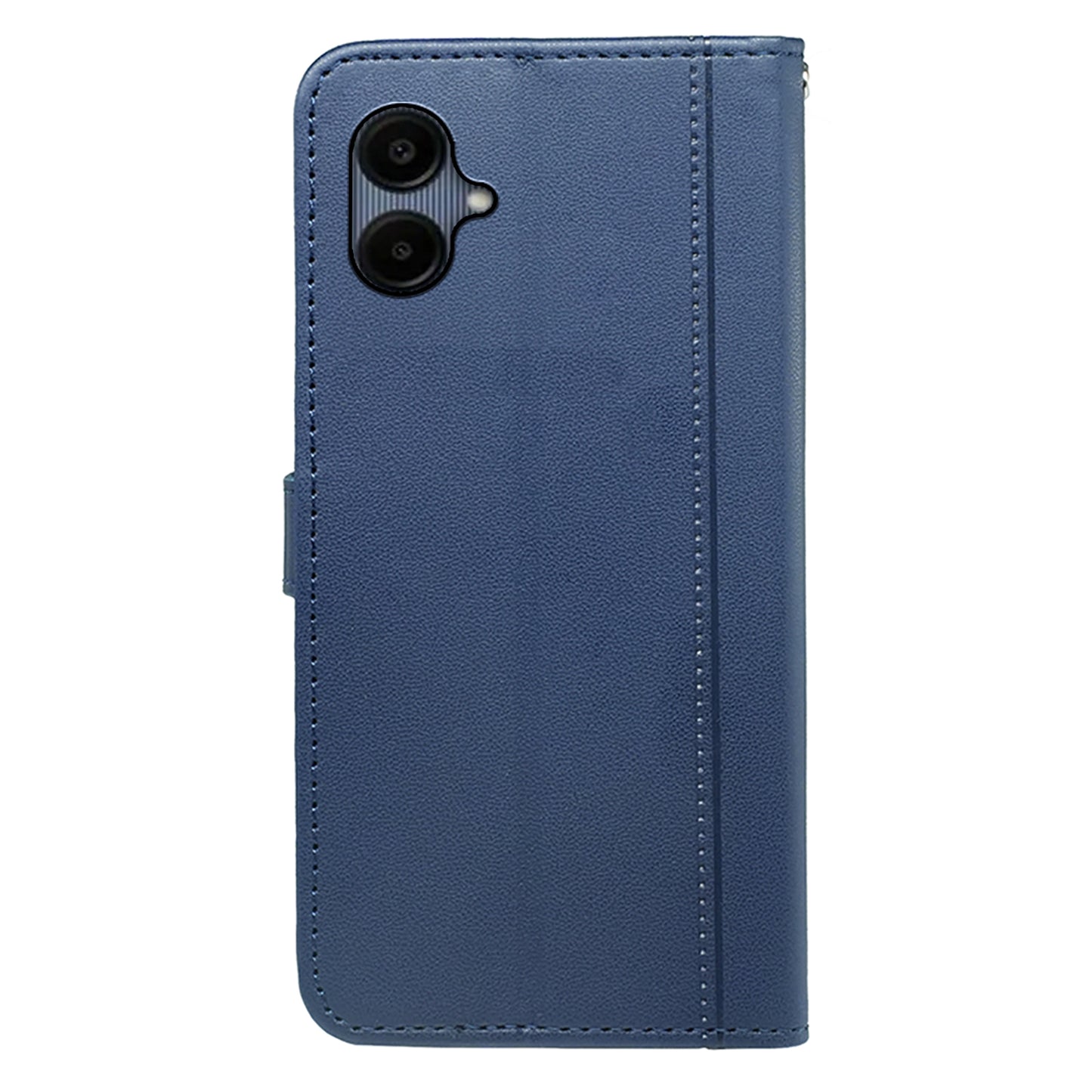 For Samsung Galaxy A06 Wallet Case Magnetic Snap Leather Phone Cover with Strap - Blue