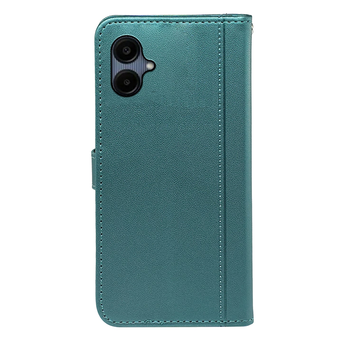 For Samsung Galaxy A06 Wallet Case Magnetic Snap Leather Phone Cover with Strap - Green