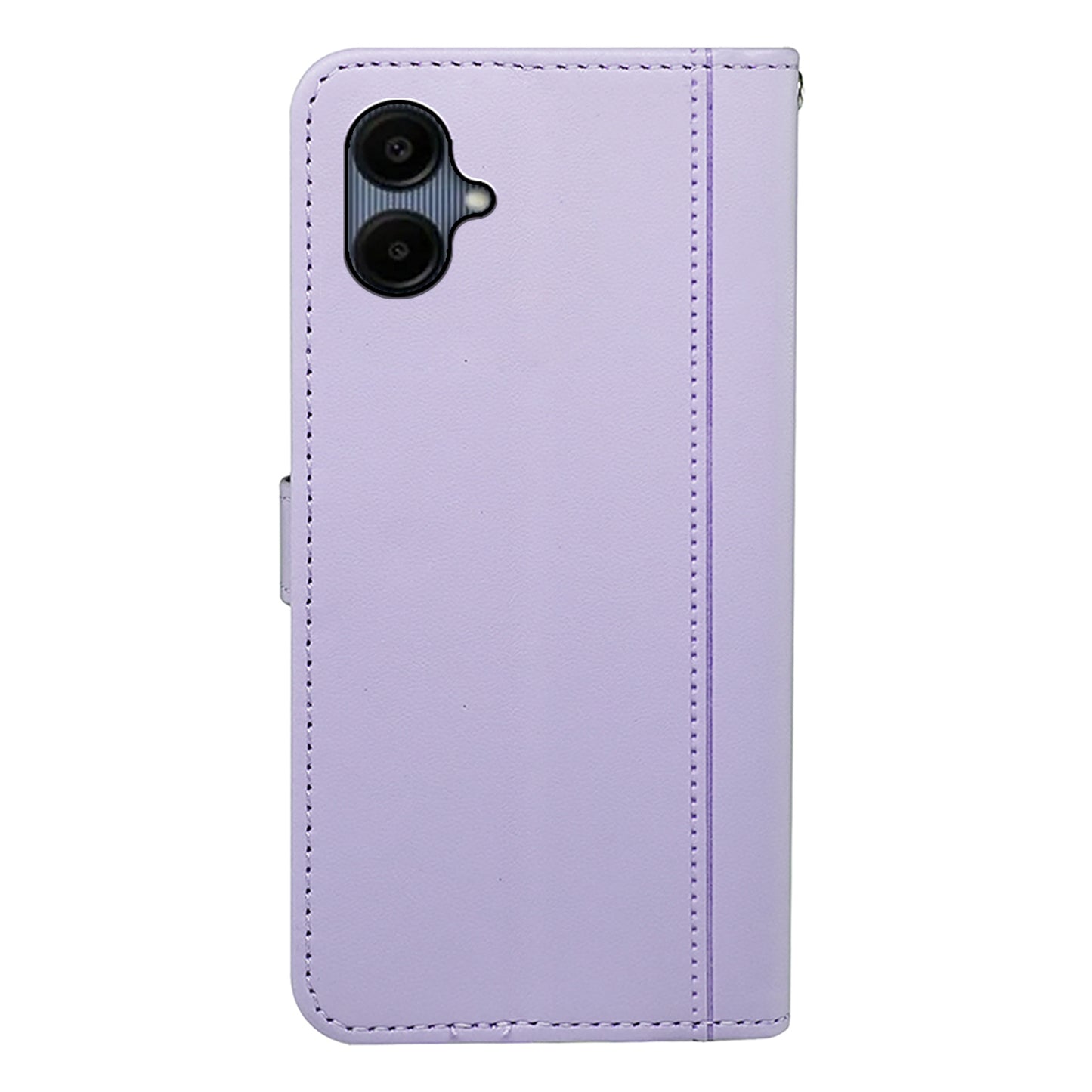 For Samsung Galaxy A06 Wallet Case Magnetic Snap Leather Phone Cover with Strap - Purple