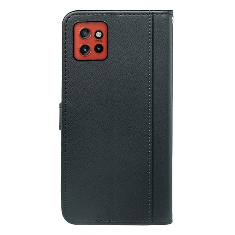 For Motorola Edge 50 Neo 5G / Moto S50 5G / Thinkphone 25 5G Wallet Case Magnetic Snap Leather Phone Cover with Strap - Black