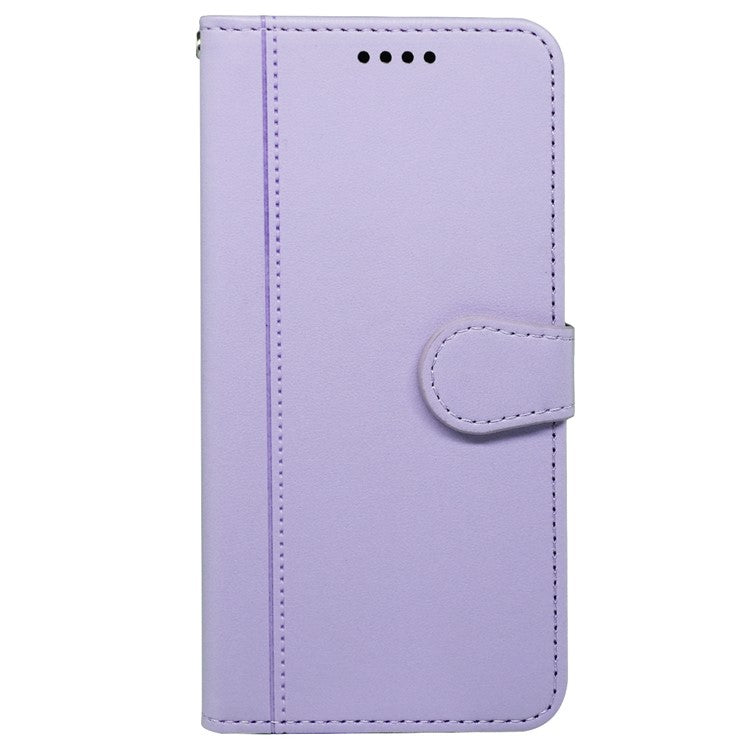 For Motorola Edge 50 Neo 5G / Moto S50 5G / Thinkphone 25 5G Wallet Case Magnetic Snap Leather Phone Cover with Strap - Purple